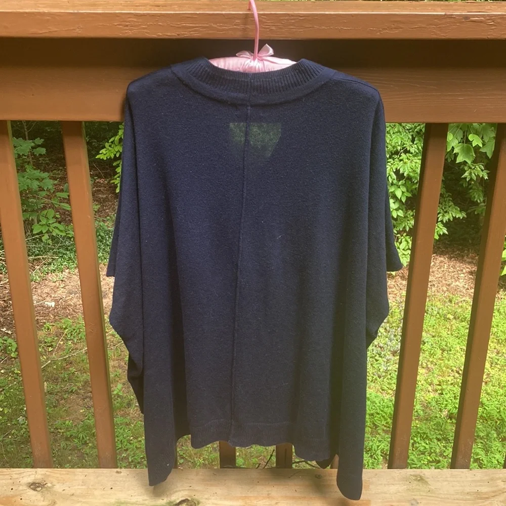 Crown & Ivy blue cotton wool blend cape